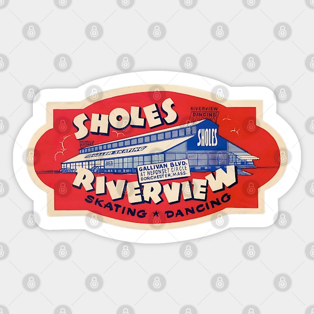 Vintage Roller Skating Dorchester Massachusetts Sticker by Timeless Chaos